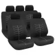 9 részes univerzális üléshuzat szett - 2 helyen osztható - légzsákos - fekete/szürke csíkkal