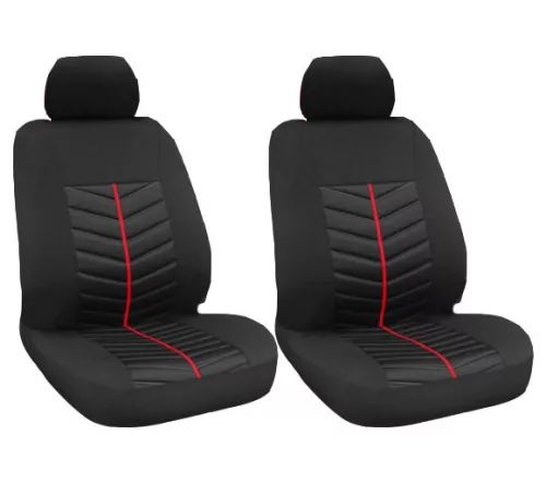 2db-os univerzális üléshuzat szett - légzsákos - fekete/piros mintás 