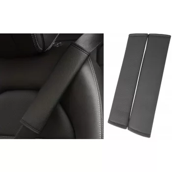 Műbőr biztonsági övpárna - fekete - párban