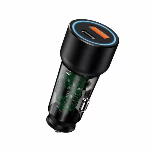 Autós töltő 07A+C - USB/USB-C - Quick Charge 3.0 - 12-24V