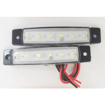 6 LED-es szélességjelző fehér -12-24V - 1db