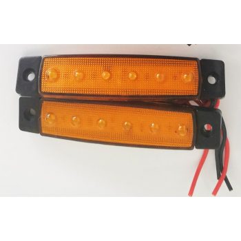6 LED-es szélességjelző sárga -12-24V - 1db