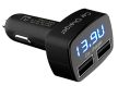 Autós töltő + voltmérő - USB + USB-C (PD) - Quick Charge 3.0 - 12-24V