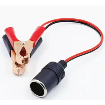 Szivargyújtó aljzat krokodil csipesszel - 12/24V