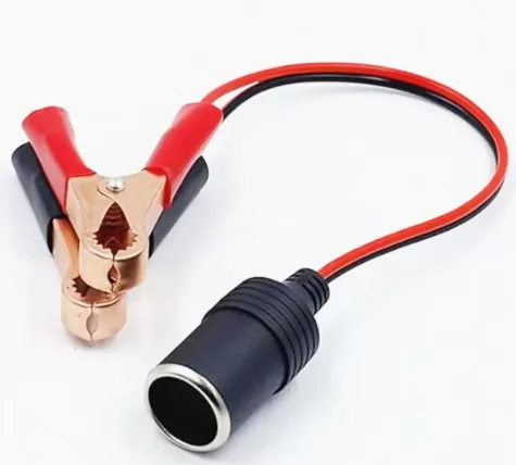 Szivargyújtó aljzat krokodil csipesszel - 12/24V