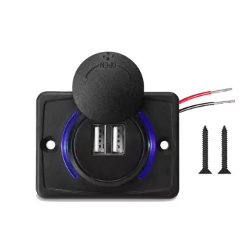 Kettős USB töltőaljzat 3.1A - vízálló - 12-24V