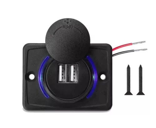 Kettős USB töltőaljzat 3.1A - vízálló - 12-24V