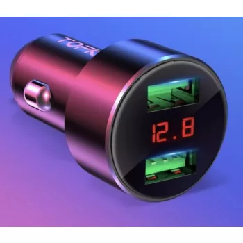   Autós szivargyújtó gyors töltő , dupla USB, feszültségmérő - 12/24V