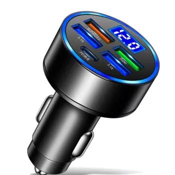   Autós gyorstöltő és digitális feszültségmérő - 12V / 24V
