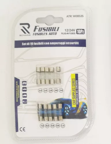 Biztosíték üveg - 10 db