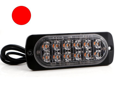 12LED-es stroboszkóp - piros - E jel - 12-24V - 18073