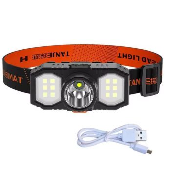 COB LED fejlámpa - USB-s, 4funkciós