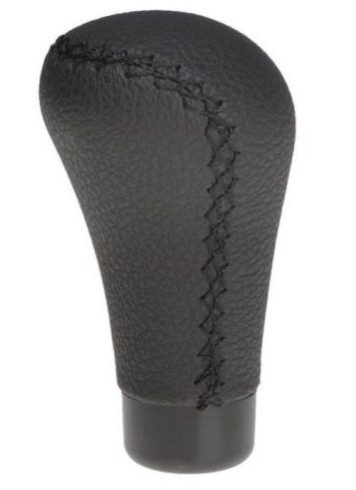 Bőr váltógomb - fekete