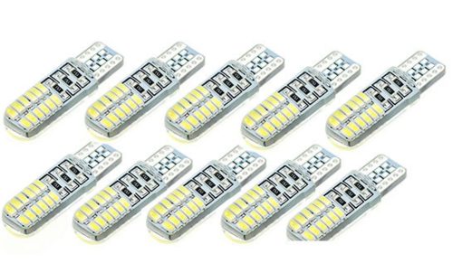 SMD-T10-3024SMD CANBUS LED izzó - szilikon - fehér - 12V - 10db