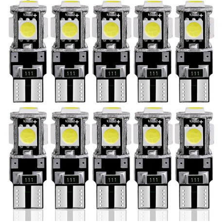 SMD-T10-5SMD helyzetjelző CANBUS LEd izzó  - 12V - 10db