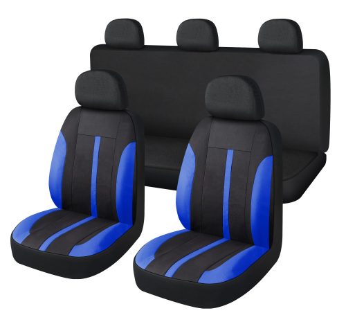 9 részes univerzális üléshuzat szett - kék-fekete