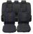 9 részes univerzális üléshuzat szett - légzsákos - fekete színű -kék csíkokkal