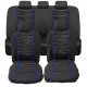 9 részes univerzális üléshuzat szett - légzsákos - fekete színű -kék csíkokkal