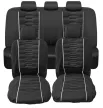 9 részes univerzális üléshuzat szett - légzsákos - fekete színű - fehér csíkokkal