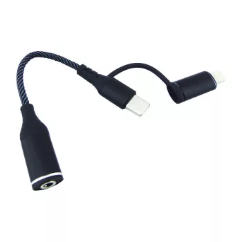  2az1-ben USB-C - Lightning adapter, 3,5 mm-es AUX jack csatlakozó