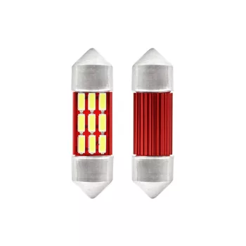  SMD-XM0029 9SMD Szofita Led Canbus hűtőbordás izzó - 12V - polaritás nélkül - 31mm - párban