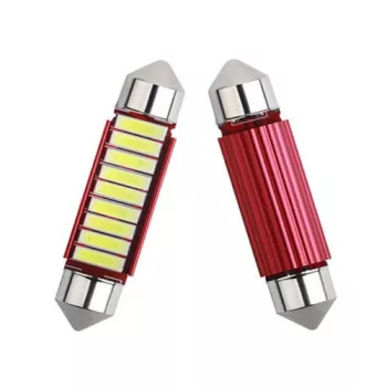   9SMD Szofita Led Canbus hűtőbordás izzó 12V - polaritás nélkül - 41mm - párban