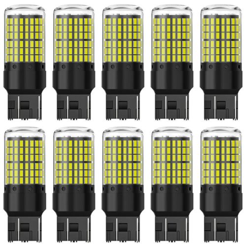 T20 W21/5W led izzó - fehér - 7443-144SMD - 12-48V CANBUS 10db-os