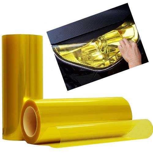 Autó lámpafólia - sárga - 1mx30cm