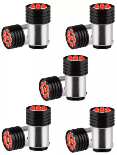 SMD-1157-9SMD 21/5W LED izzó - piros -STROBE- 12V - 10db