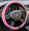 Univerzális műbőr kormányvédő - 38cm - pink - 2397P