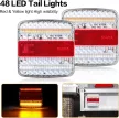 LED utánfutó hátsó lámpa szett 12/24V - 7 pólusú csatlakozóval, komplett világítás - E-jeles