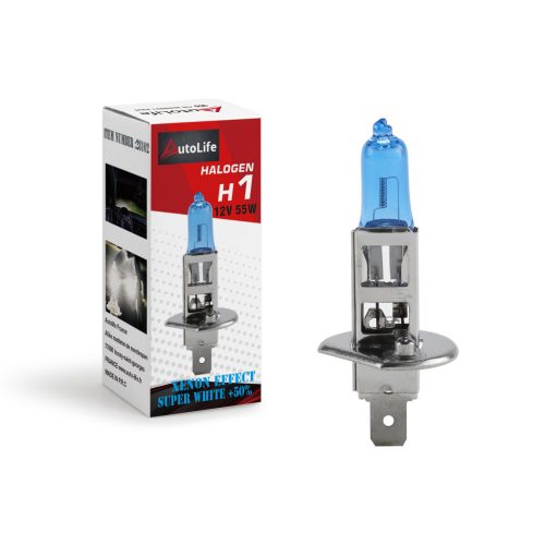 H1 fehér halogén izzó - 55W 12V - +50% emelt fényerővel - 1db