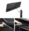 Összecsukható napernyő autóhoz, esernyő formájú, fekete-ezüst - 140 x 79 cm