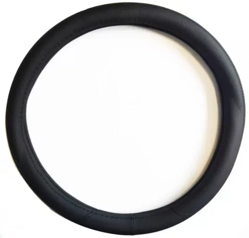 Bőrhatású szellőző kormányvédő - fekete - 36-38cm