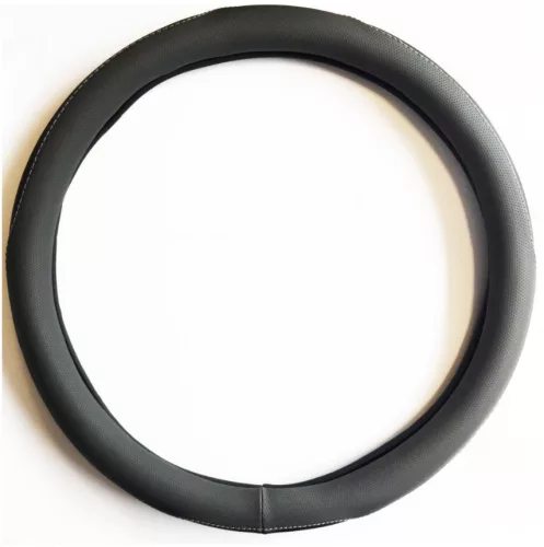 Műbőr szellőző kormányvédő - 36-38cm - fekete/szürke - KV-HB27949 BK/G