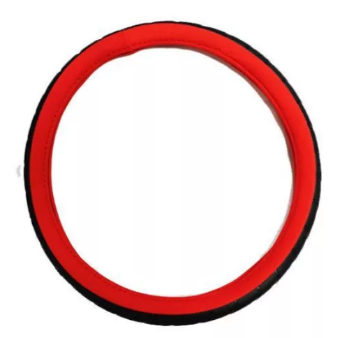 Műbőr sport mintás szellőző kormányvédő - 36-38cm - piros-fekete - KV-HB23825/7-1r