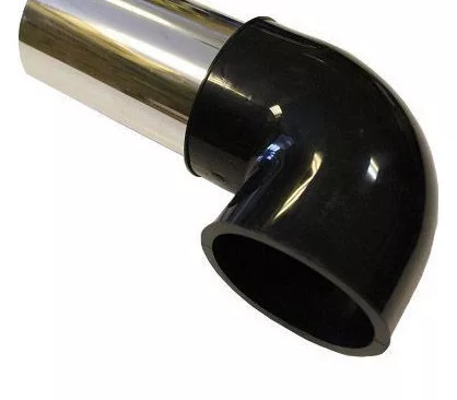 Fekete alu könyök - 76mm - LG-JL-6031