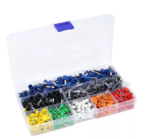 Szigetelt elektromos csatlakozó érvéghüvely készlet - 650db-os