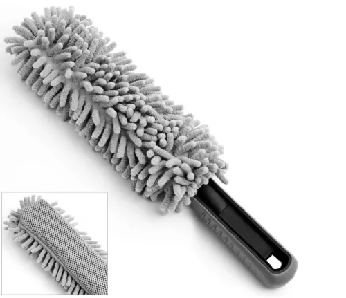 Mikroszálas felnitisztító, műszerfaltisztító kefe - 34 cm - szürke