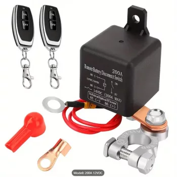 Távirányítós DC áramtalanító relé - 200A 12V