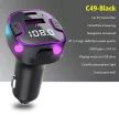 C49 Bluetooth kihangosító 5.3+EDR RGB - FM/Transmitter - 12/24V