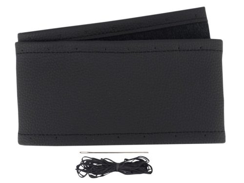 Fűzős bőr kormányvédő - fekete - 39-41cm