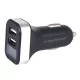 Szivargyújtós autó töltő, 2x USB- 2.1A, 12/24V - voltmérővel