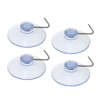 Átlátszó tapadókorongok fém horgokkal - 4db-os