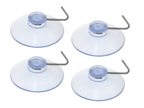 Átlátszó tapadókorongok fém horgokkal - 4db-os