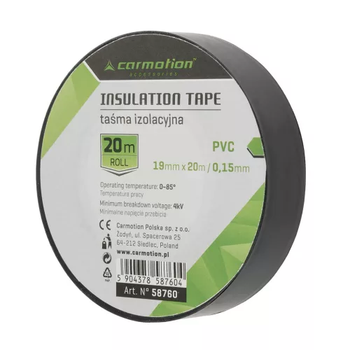 PVC szigetelőszalag - 0,15mmx19 mmx20m - fekete - 1 db
