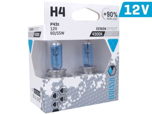 Vision Arctic White halógén izzó, H4, 12V, 55/60W, +90%, párban