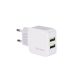 Hálózati töltő - 2 USB 2.4A - fehér