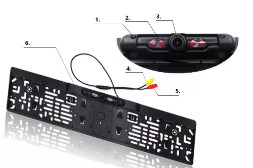 Rendszámtábla keretbe épített éjjellátó tolatókamera - CA-IR010