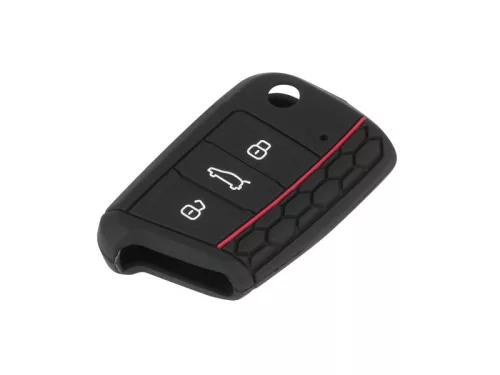 VW gumi autókulcs tok - fekete -W14475BK